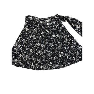 Aryeh Skirt Womens Size S Black White Floral Mini Pleated Lined Cotton